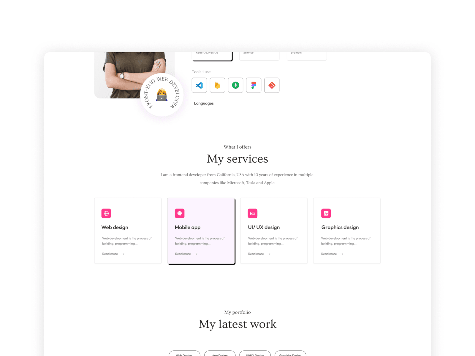 Eliana - Next.js Portfolio Website Template Screenshot 2